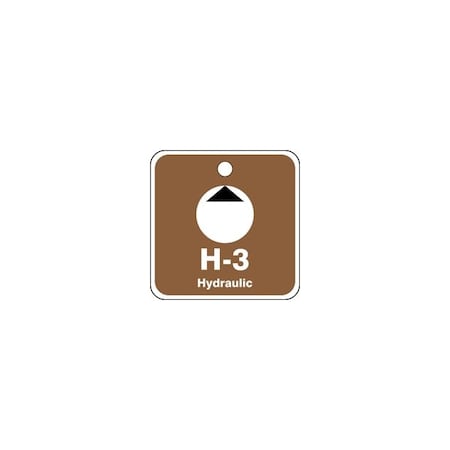 Accuform Energy Source ID Tag, H-3 Hydraulic, 2.5" X 2.5", Adhesive Dura-Poly, 5/PK TDK503XVM